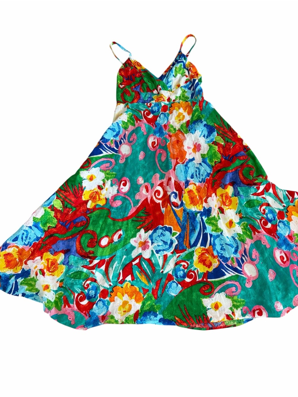 Vintage Jans World Origami Flower Colorful Artsy Vacation Travel Size L - Picture 4 of 9